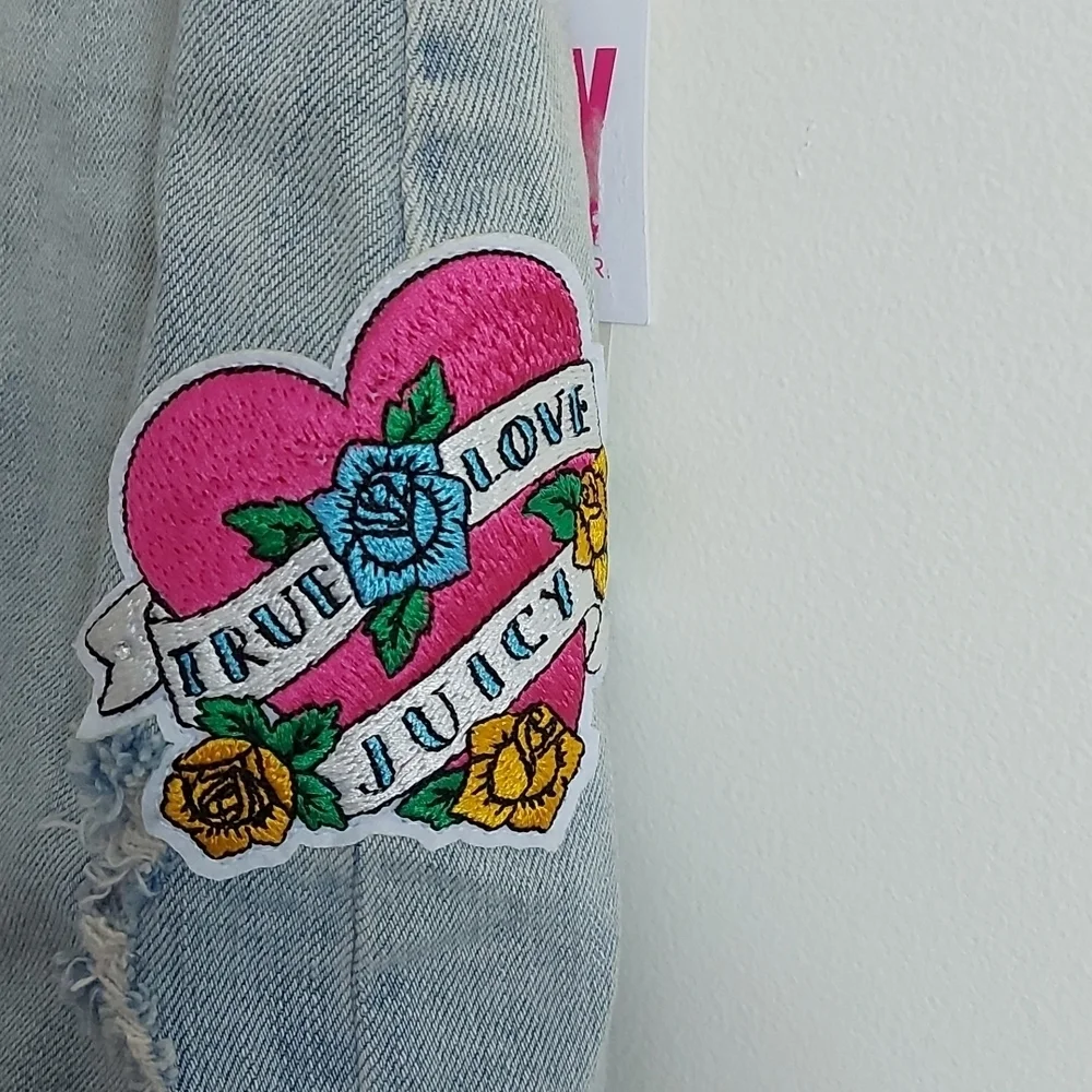 NWT Juicy Juicy Couture Tattoo High Waisted Button Front Denim Skirt, Size… - Picture 6 of 7